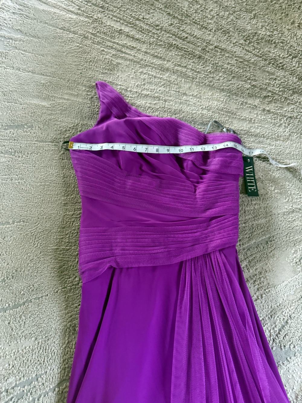 White Vera Wang purple one shoulder bridesmaid wedding guest dress 6 new - Picture 7 of 9